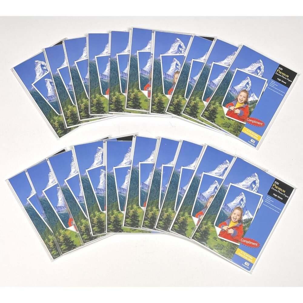 20pks 10 + 2pks 20 (240 sheets total) Premium 4"x6" High Gloss PHOTO PAPER NIP